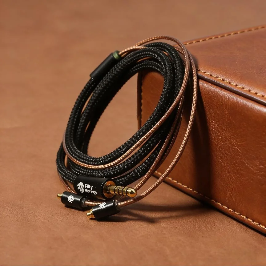 

Кабель для апгрейда наушников FiftyStrings DaVinci HiFi, 21AWG, Тайвань, 7N, монокристаллическая медь OCC, коаксиальный экранированный