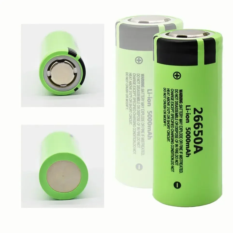 100% New NCR 26650A Battery 3.7V 5000mAh Rechargeable Lithium-ion Batteries For Flashlight Driving Recorder LED Mining Lamp Cell