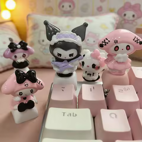 Kawaii Kuromi Keycaps Cute Keycaps Gothic DIY Custom Keycap for Keyboard Edgy Aesthetic Desk Decor Gift for Friend