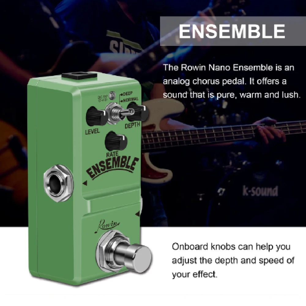 Rowin LN-304 Ensemble Guitar Effects Pedal Ensemble Chorus Effect True Bypass Chorus Pedal Electric Guitar Accessories Parts