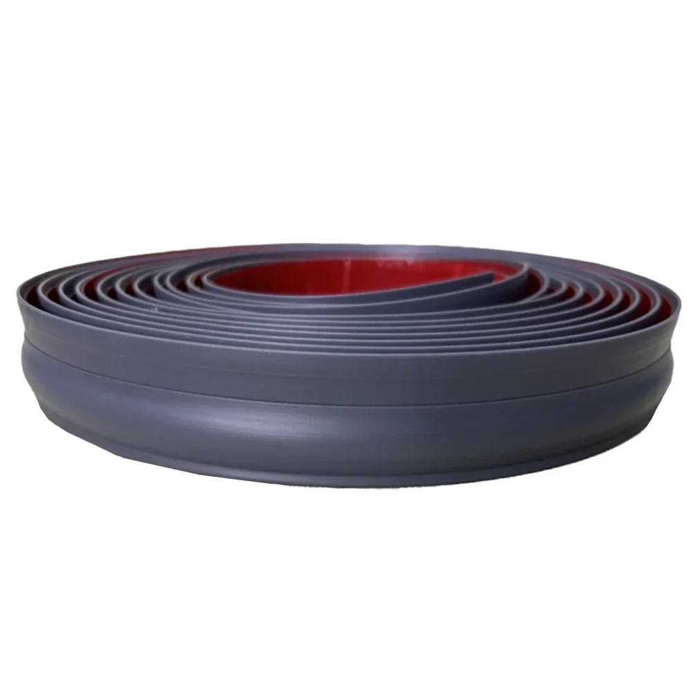 Karpet perekat 3 meter Strip tepi TPE lebar 3cm Strip tahan air abu-abu gelap mulus karpet transisi Aksesori Strip tepi