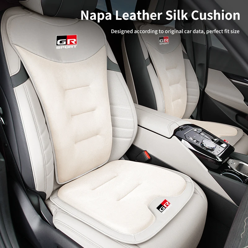 Car Seat Ice Silk Cushion Pad Anti-slip Protect Seat Cover Mat For Toyota GR GAZOO RACING Prado Yaris Hilux Corolla Auris Rav4