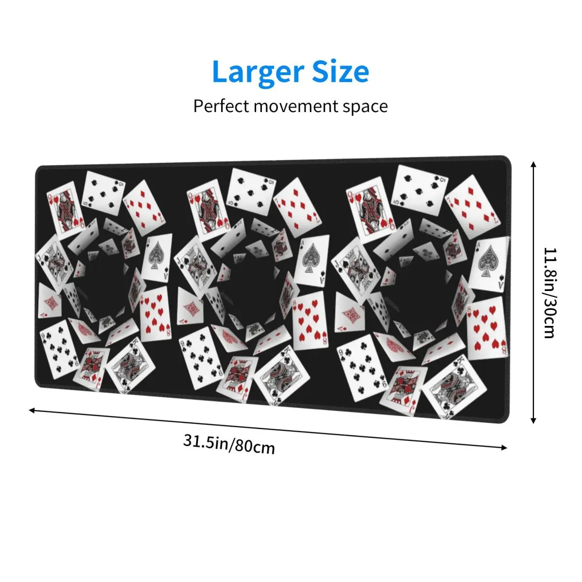 Large Mouse Pad Falling Poker Card Gamer PC Laptop Mats Keyboard Carpet Computer Gaming Office Accessories Desk Mat