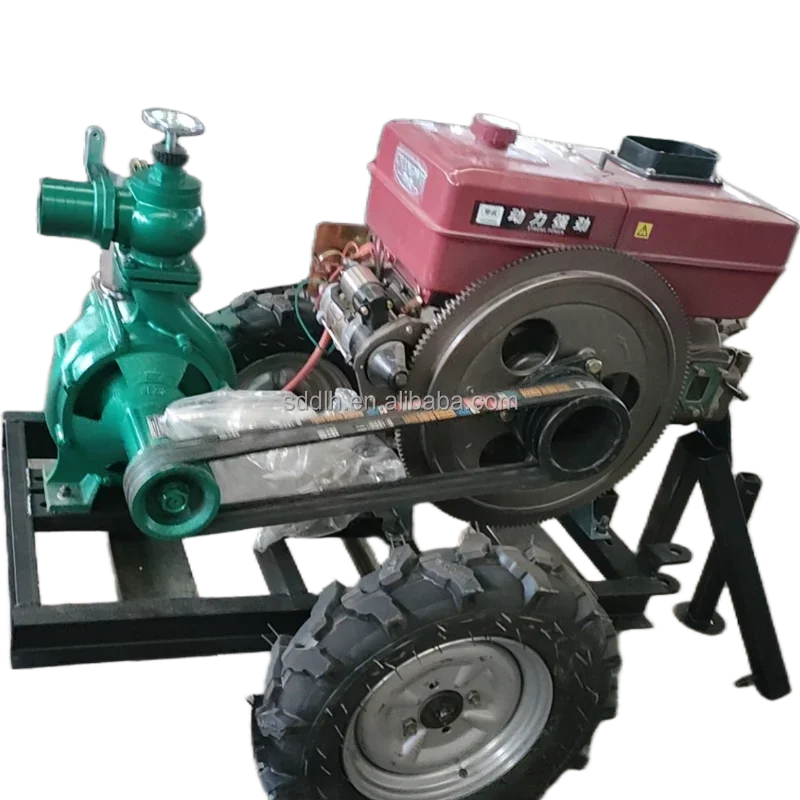 

Portable with Wheel 25 Diesel Water Pump Big Power Farm Irrigation System 50m Rain Sprinkler