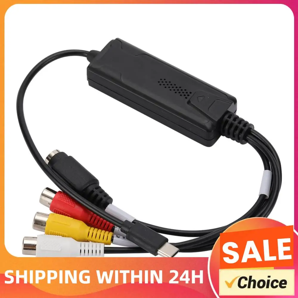 Conversor de Vídeo e Áudio USB 3.1 Easy Cap DVD/VCD/MP4 Tipo-C, Adaptador de Captura de Vídeo e Áudio de 1 Canal