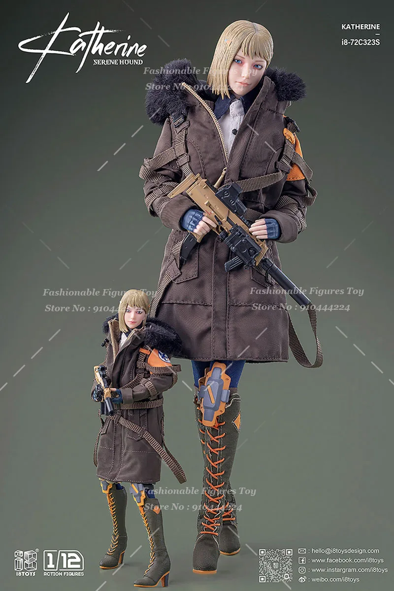 I8Toys -72C23D/S 1/12 Women Soldier Katherine Serene Hound Movable Eyes Full Set  6Inch Pocket Collection Action Figure Model