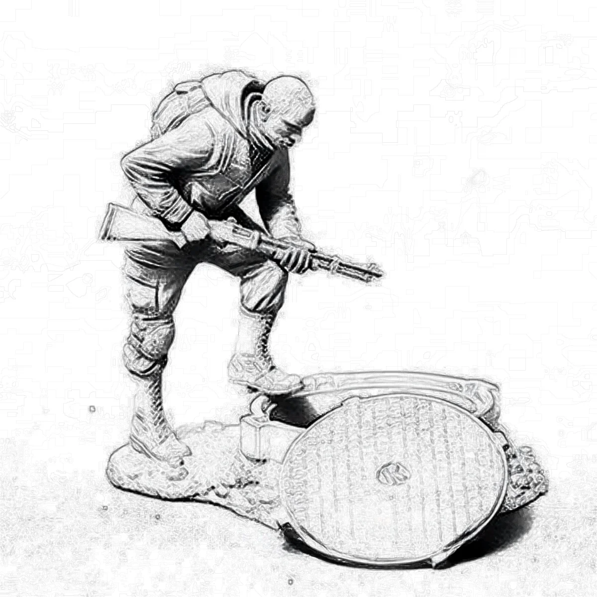 

54MM resin unpainted model Kit, military theme, WWI Scout (with base) Unassembled and unpainted GK, 1310R