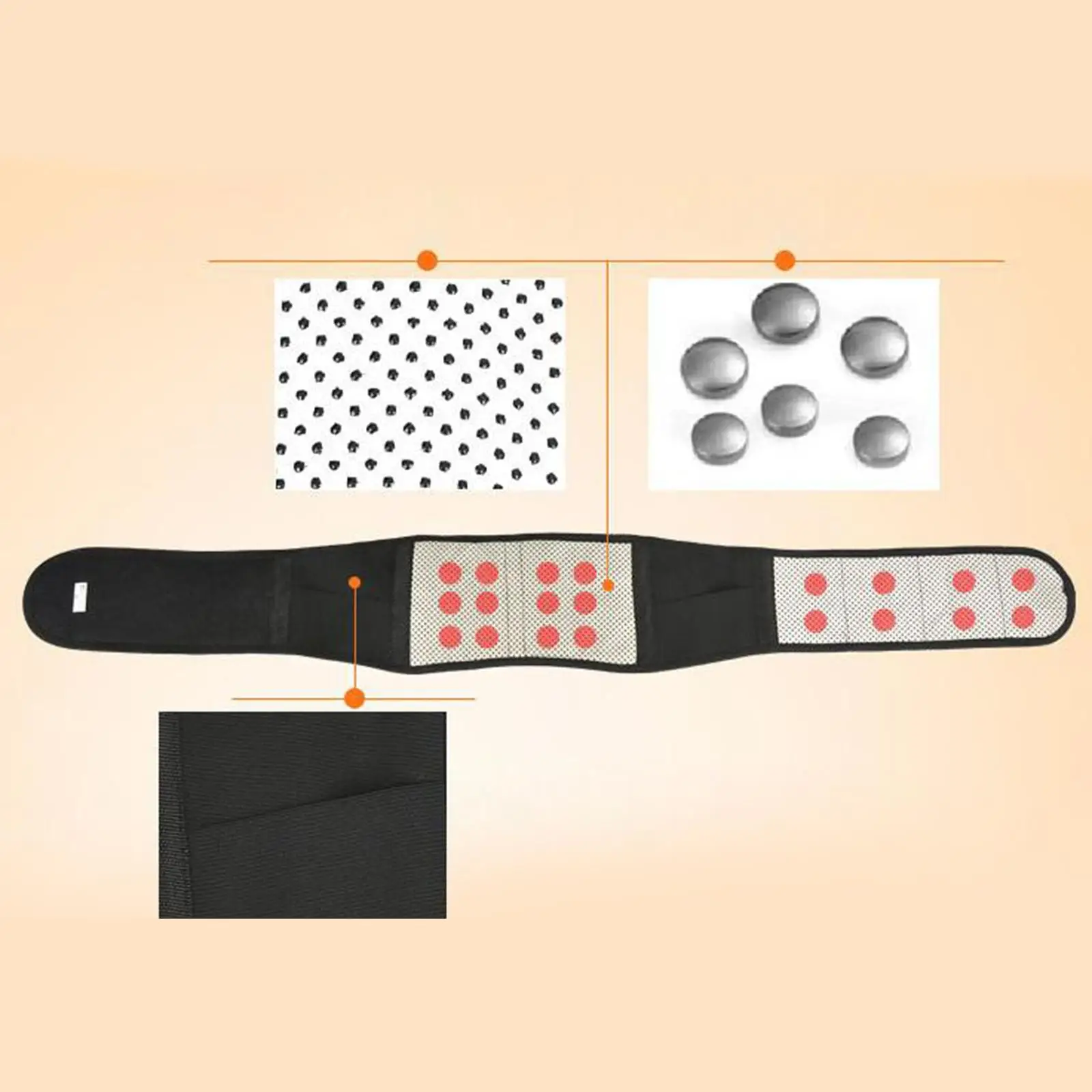 Adjustable Infrared Self Heating Support Neoprene Waist Brace with Magnets for Lower Back Pain Therapy