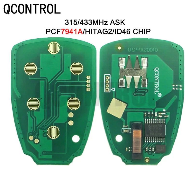 

QCONTROL 433MHzCar Key Vehicle Remote for Chrysler Town & Country Aspen 200 300 PT Cruiser Sebring Pacifica 433MHz ID46 Chip