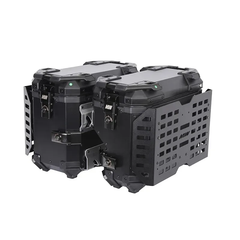

38L Motorcycle Side Box Side Saddle Bags Luggage Case Storage Trunk Key Lock Aluminum Toolbox Edge Boxes Rear Helmet Topcase