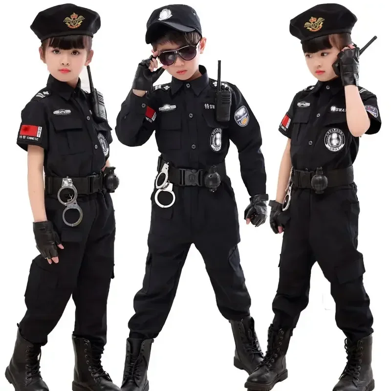 New Funny Policema Children Boys Girls n Costumes Kids Police Uniform Cosplay abbigliamento Suit Halloween Party Carnival Gift