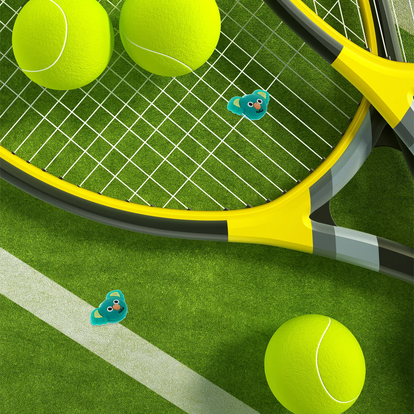 

3Pcs Koala Tennis Racket Shock Absorbers Silicone Vibration Dampeners Soft Tennis String Dampeners Cute Racquet Replacements