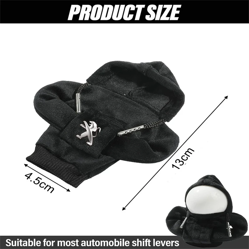 For Peugeot 208 3008 308 2008 207 107 508 607 106 406 407 307 206 301 408  Hoodie Car Gear Car Shift Lever Cover Gear Shift Knob view 5
