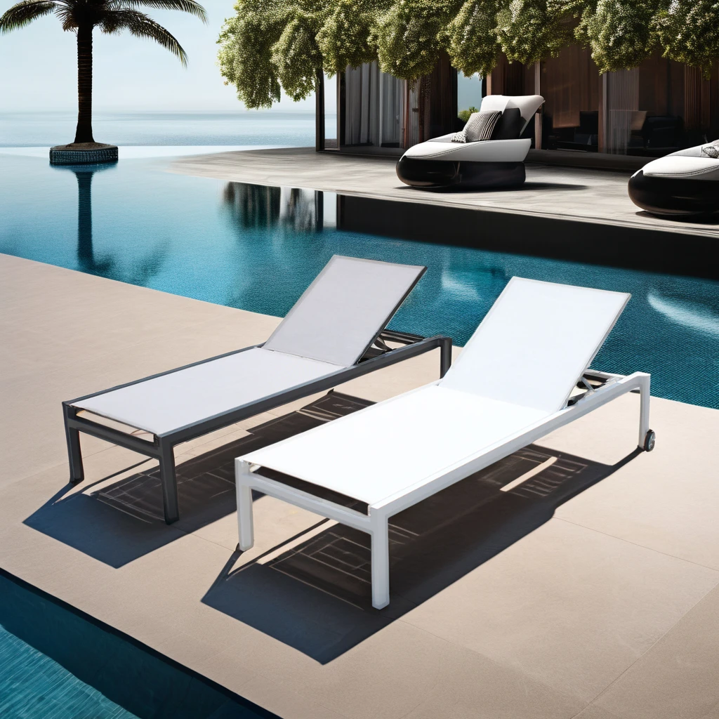 xx-Most Comfortable Texilence Pool Lounger Wholesale Price Custom Metal Low Chaise Lounge Modern Sun Loungers