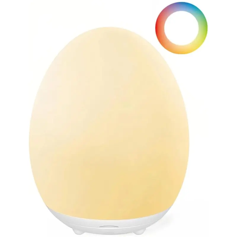 TFORU-Egg Light Baby Night Light Eye-Caring Led Light With 8 RGB Colors Changeable 1H Timer& Touch Control For Nursery
