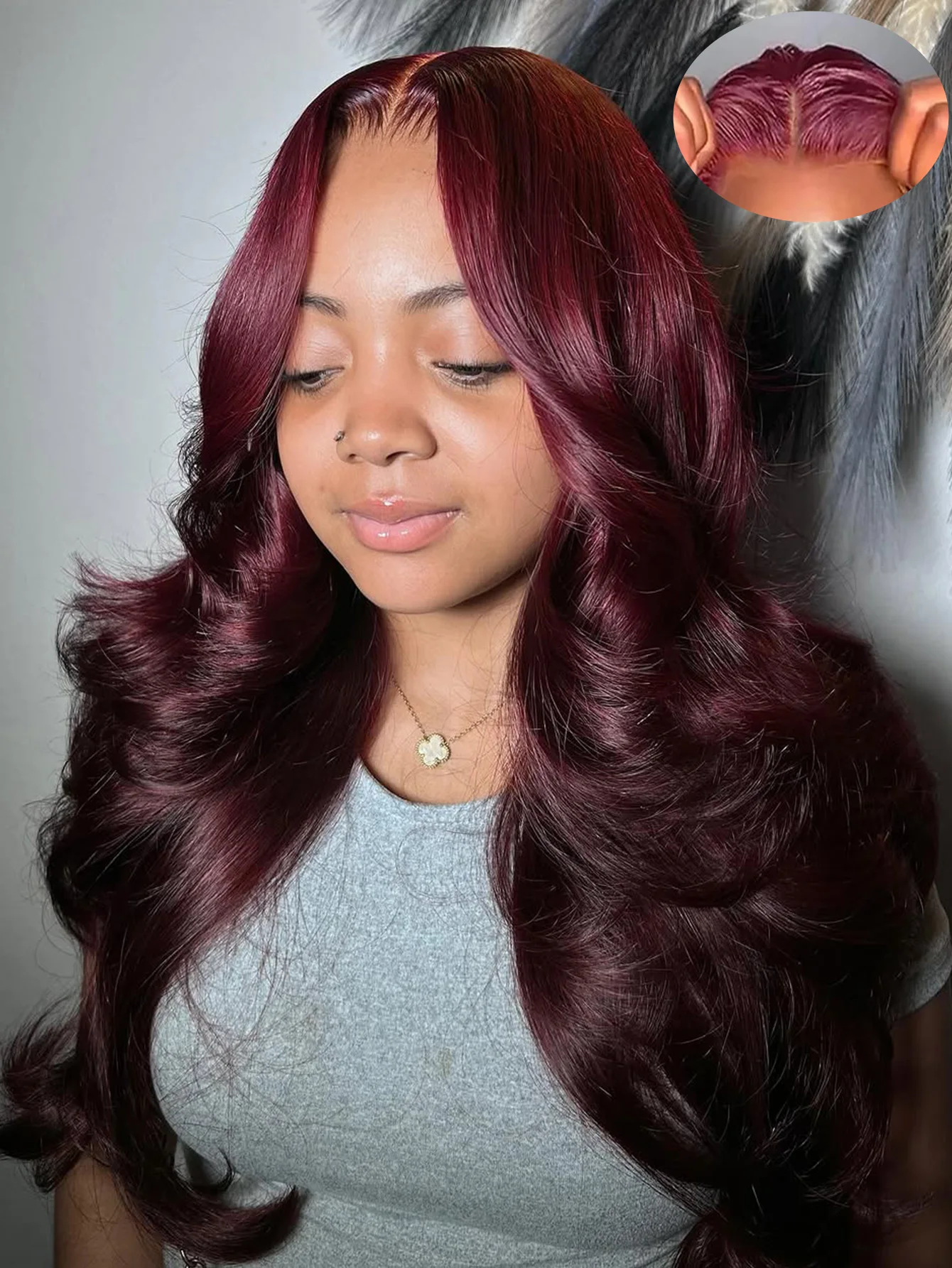 

Red Burgundy Bye Bye Knots Wig Blonde Ginger Lace Front Wig 9X6 Glueless Wig Body Wave Human Hair Wigs Wear Go Pre-Cut Lace Wig