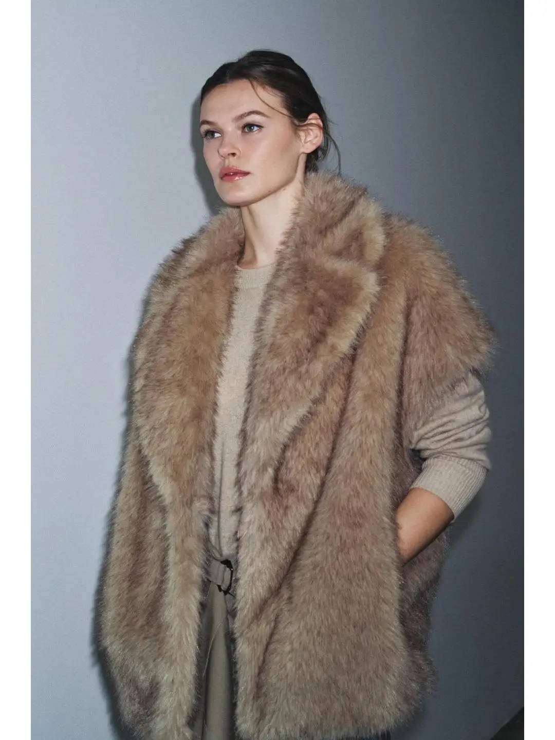 

Early Autumn New Sle Vest ket Decoration Artificial Fur Collar Stand Collar Svel Women's Casual Faion Vest