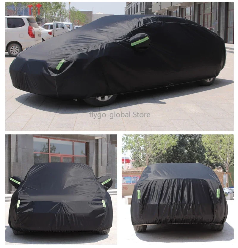 

SUV/Sedan Car Cover with Side Zipper Outdoor Car Sun Shade Protector Waterproof Dustproof Exterior Snow Covers Reflective Strip