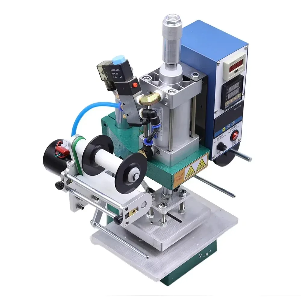 WH-T03 Pneumatic Hot Stamping Machine 500W Adjustable Temperature 0-400°C Hot Stamping Tools for Leather PVC PU and Wood