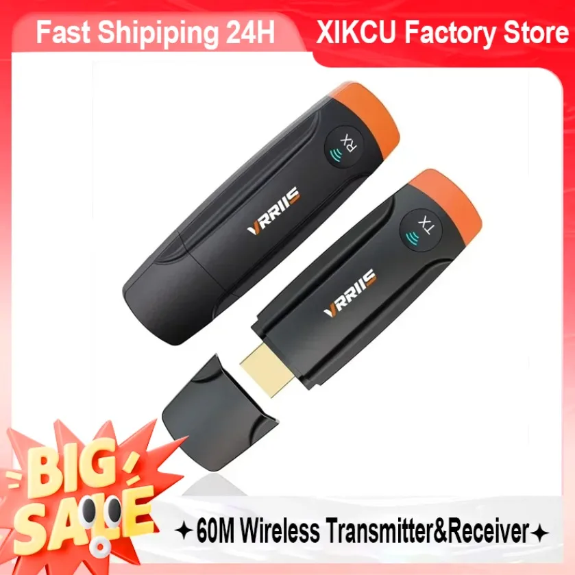 1080P 60M Wireless Receiver Transmitter HDMI-Compatible Video Audio Display Adapter Dongle For TV Box Monitor Projector PC