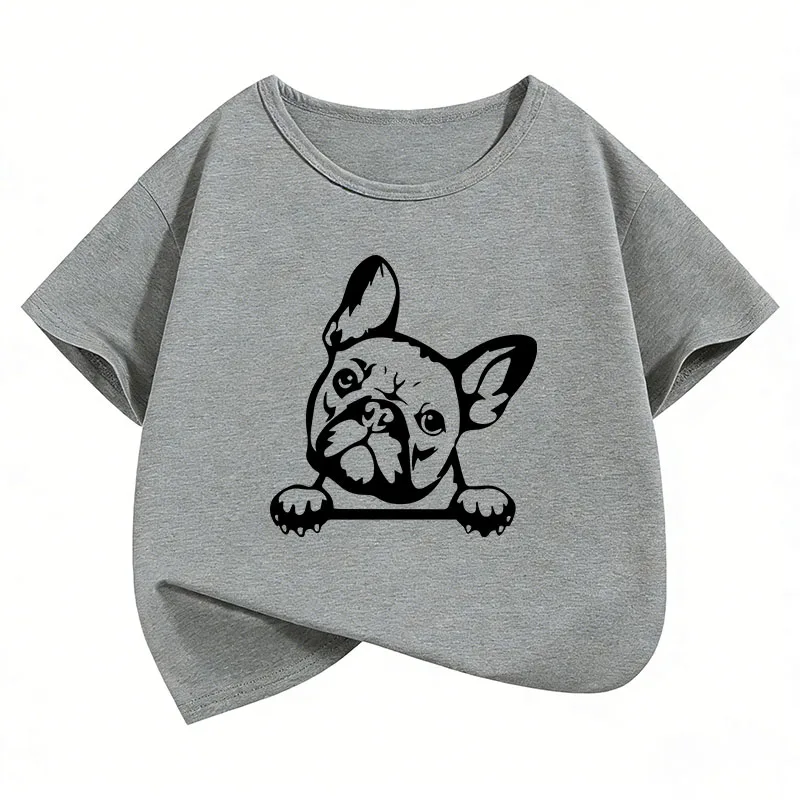 Trendy Kawaii Summer Spring French Bulldog T Shirts Funny Manga Kids Children's T-shirt Boys Girls Casual Top Tee