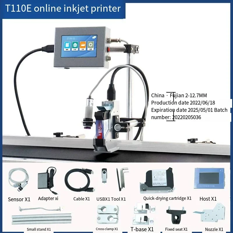 T110e kleine voll automatische Codier maschine Fließband Druck Datum Markierung maschine Fabrik intelligente Codier maschine