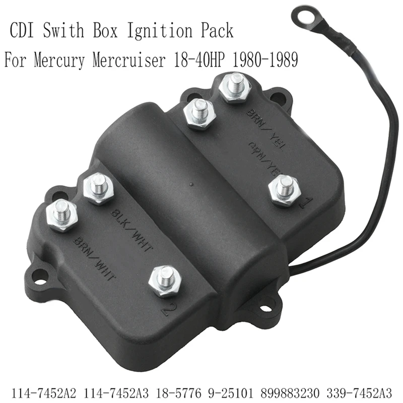 CDI Switch Box Ignition Pack 114-7452A3 339-7452A3 For Mercury 2 Cylinder 18 20 25 35 40 Hp CDI Box 899883230 18-5776