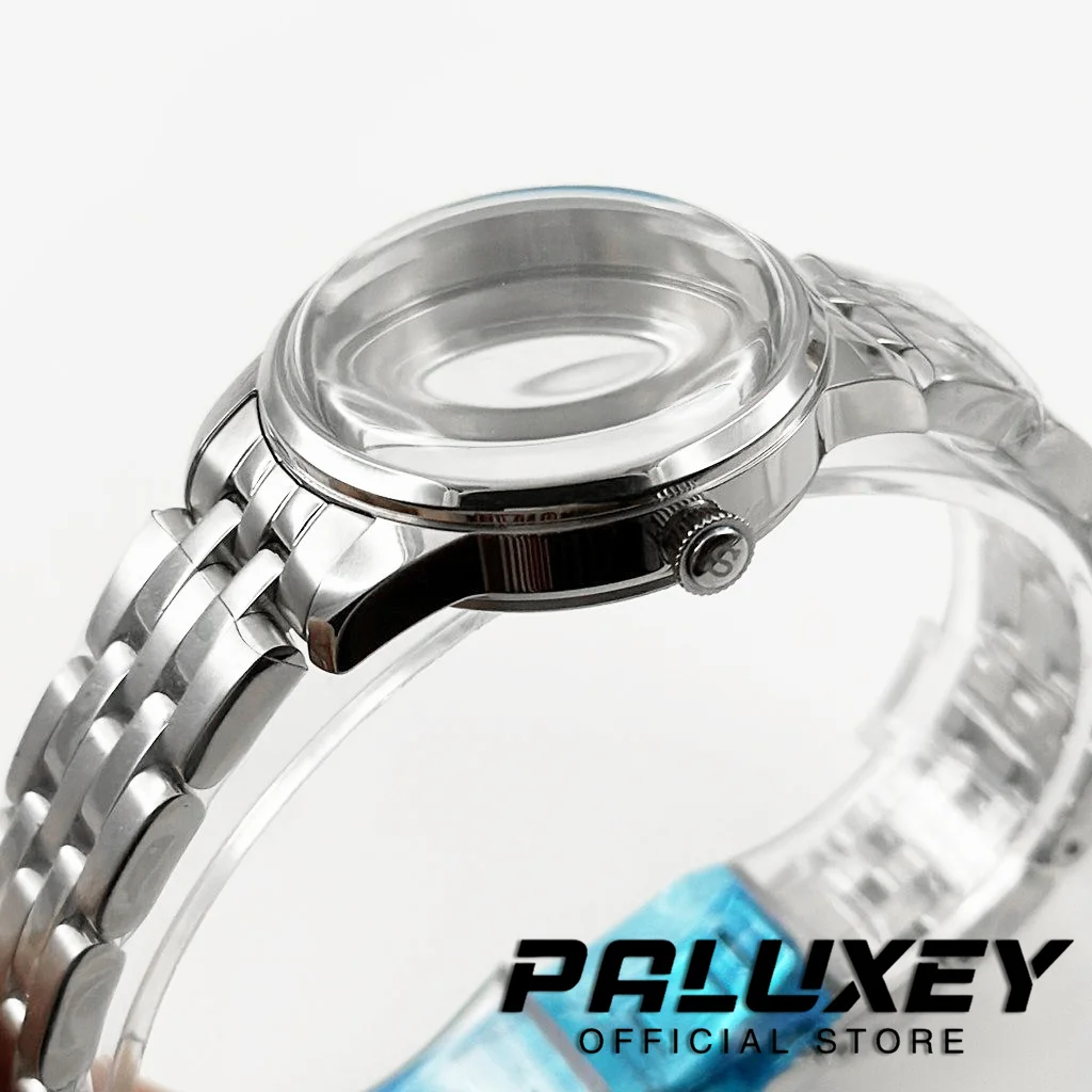 33 ミリメートルカクテルステンレス鋼時計ケースフィット NH35 NH38 ムーブメントアーチガラス透明バックカバーシルバーケーススーツ 29 ミリメートルダイヤル