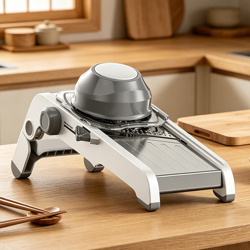 Multifunktionaler Gemüseschneider, verstellbare Mandoline, Lebensmittelschneidemaschine, Julienne-Schneider für Kartoffeln, Zwiebeln, Karotten, Reibe