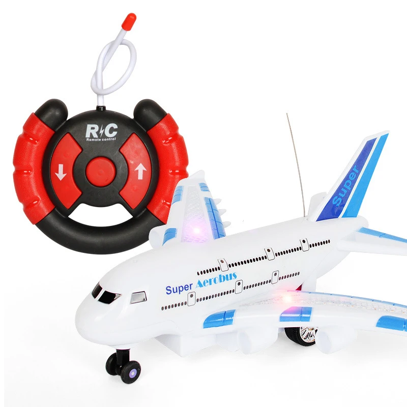 Electrical RC Plane Plastic Toys For Kids Remote Control Airplane Model Outdoor Games Children Musical Lighting DIY Toys Gifts