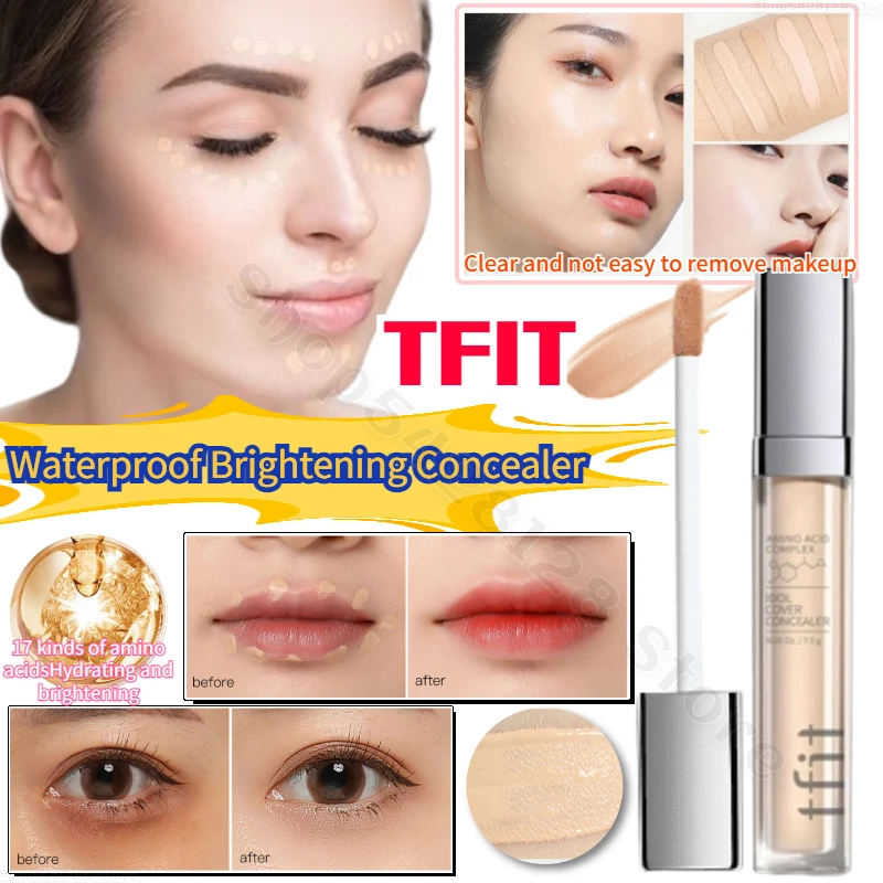 Tfit Concealer Covers Facial Spots and Acne Marks Brightens Skin Provides Natural Moisturizing and Long-lasting Coverage 7.5g