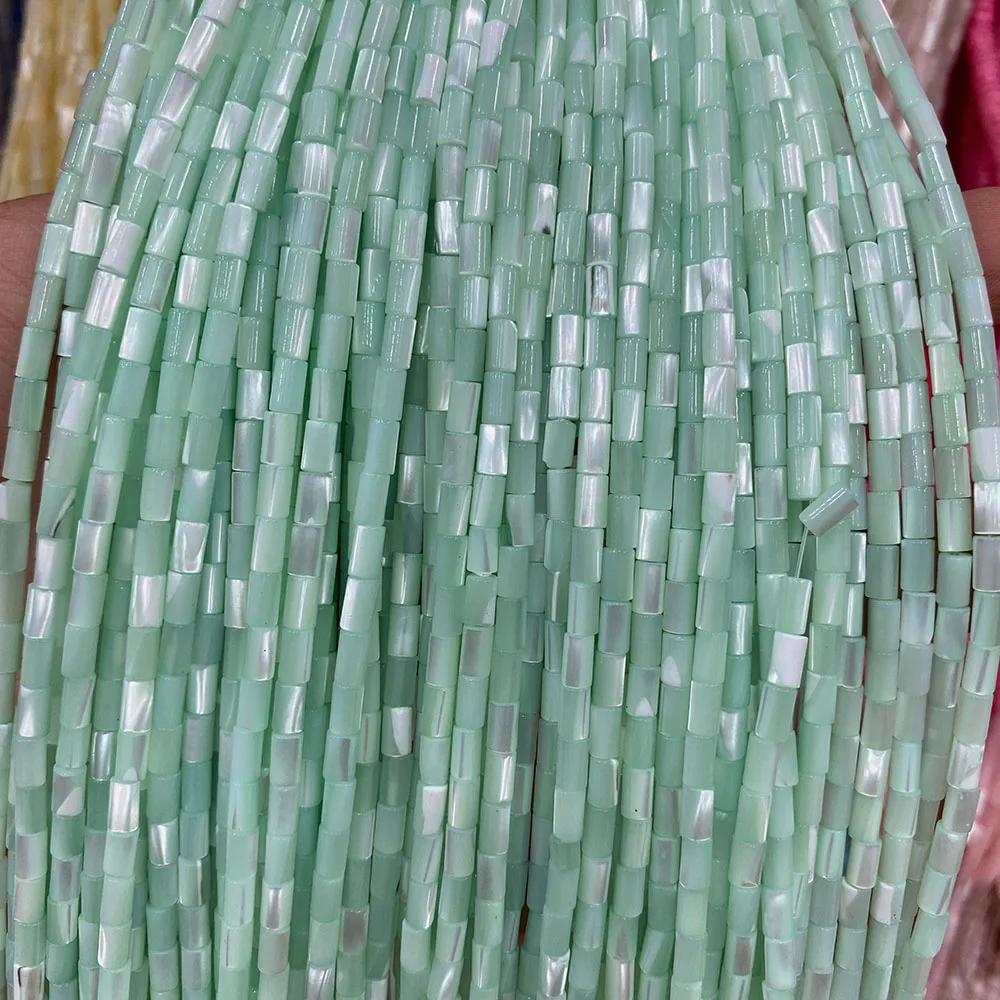

Multicolor Natural Seawater Shell Cylindrical Beads Dyeing Shell Straight Holes Loose Bead Necklace Bracelet Accessory 1strand