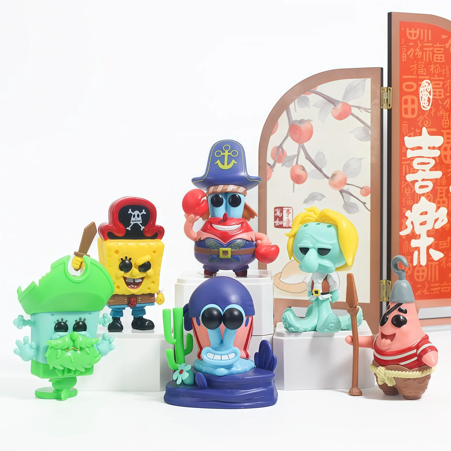 

6pcs/Set Spongebob Squarepants Anime Figures Toy Search for SquarePants Peripheral Collectible Model Doll Fans Gift