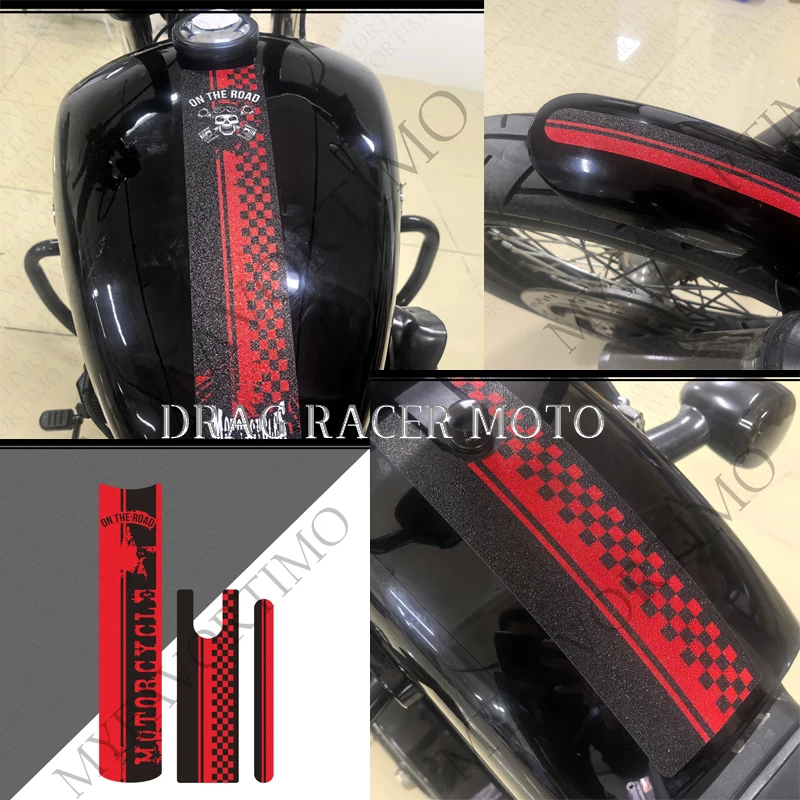 

For Street Bob 107 114 117 Motorcycle Tank Pad TankPad Cap Grips Gas Fuel Knee Stickers Decals Protector
