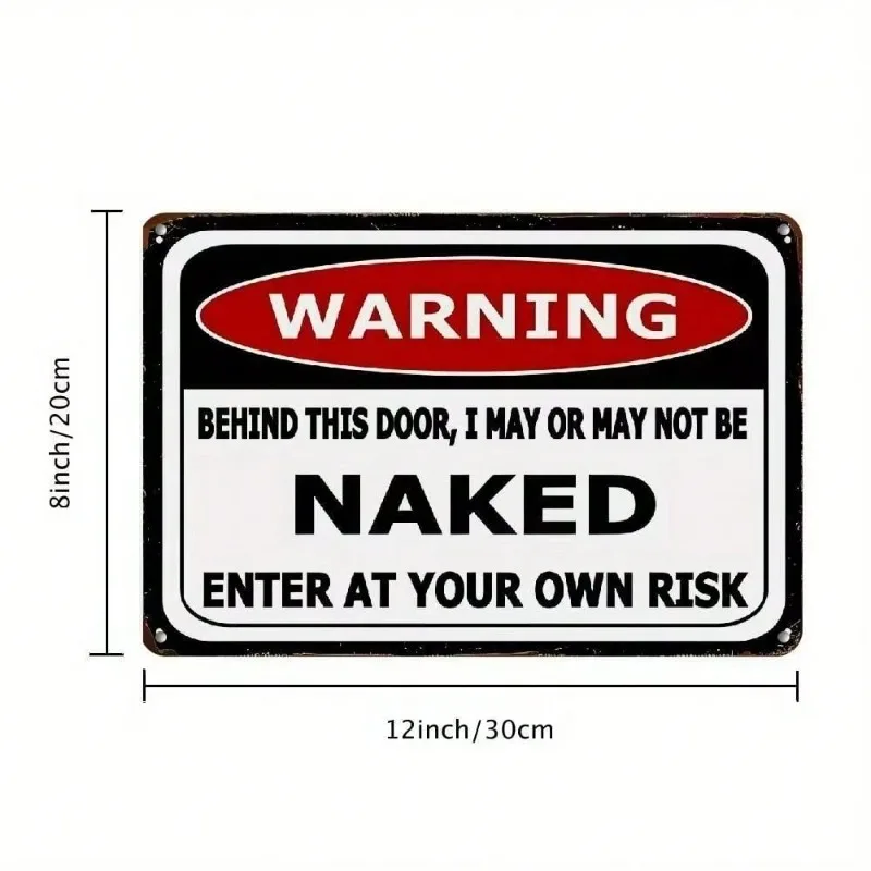 1 قطعة عالية الجودة بدون إطار عمودي مضحك تحذير علامة معدنية لافتة للنظر تصميم مثالي لإضافة لمسة مسلية إلى ديكور المنزل #2