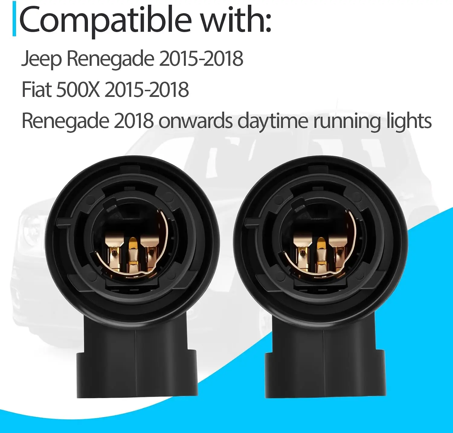 Daylight Running Light Bulb Holder Replace 68285062AA 77367320 For Jeep Renegade 2018 And Later Models Fiat 500X 2015–2018 Model