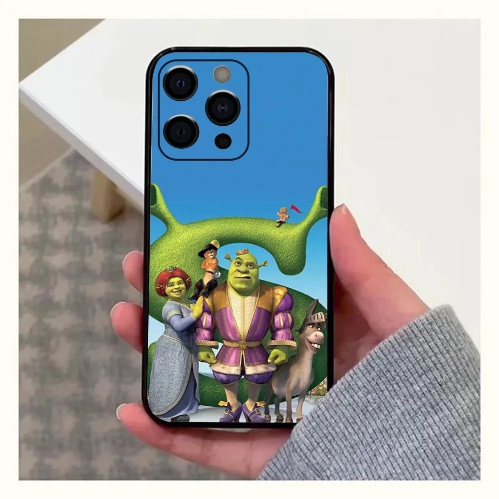 S-Shreks Cartoon Funny Movi Phone Case For Apple iPhone 15,14,13,12,11,Pro,X,XS,Max,XR,Plus,Mini Soft Black Cover