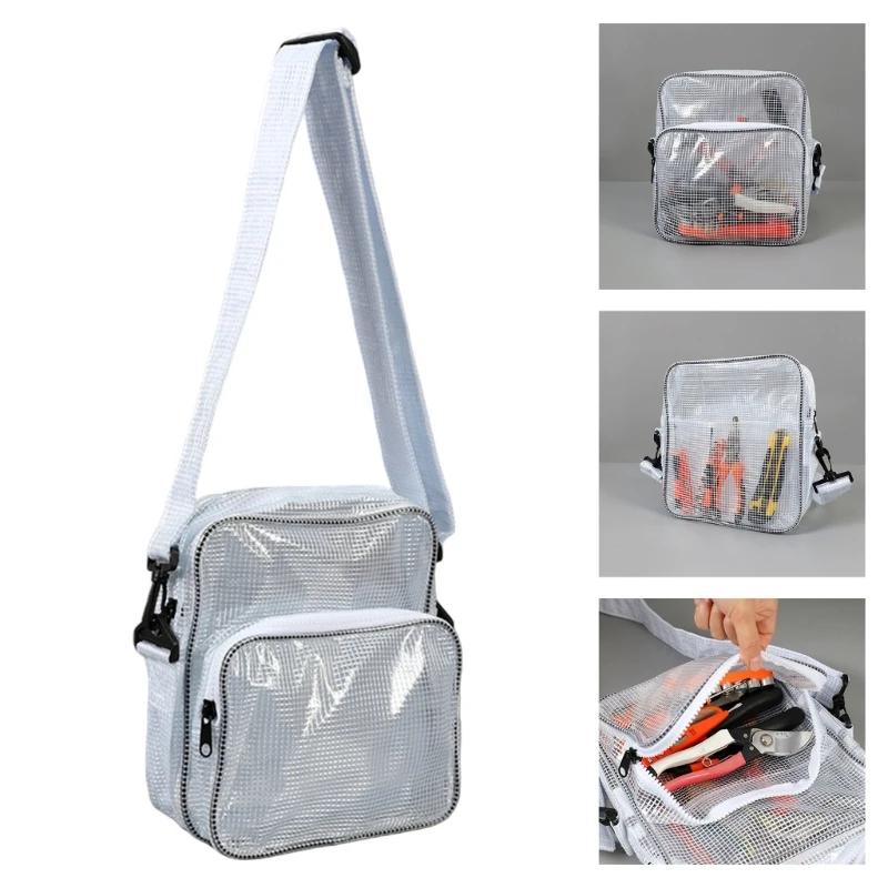 

H3CB Многоцелевая сумка для инструментов Прозрачная статичная сумка для инженера чистых помещений Сумки через плечо из ПВХ для и