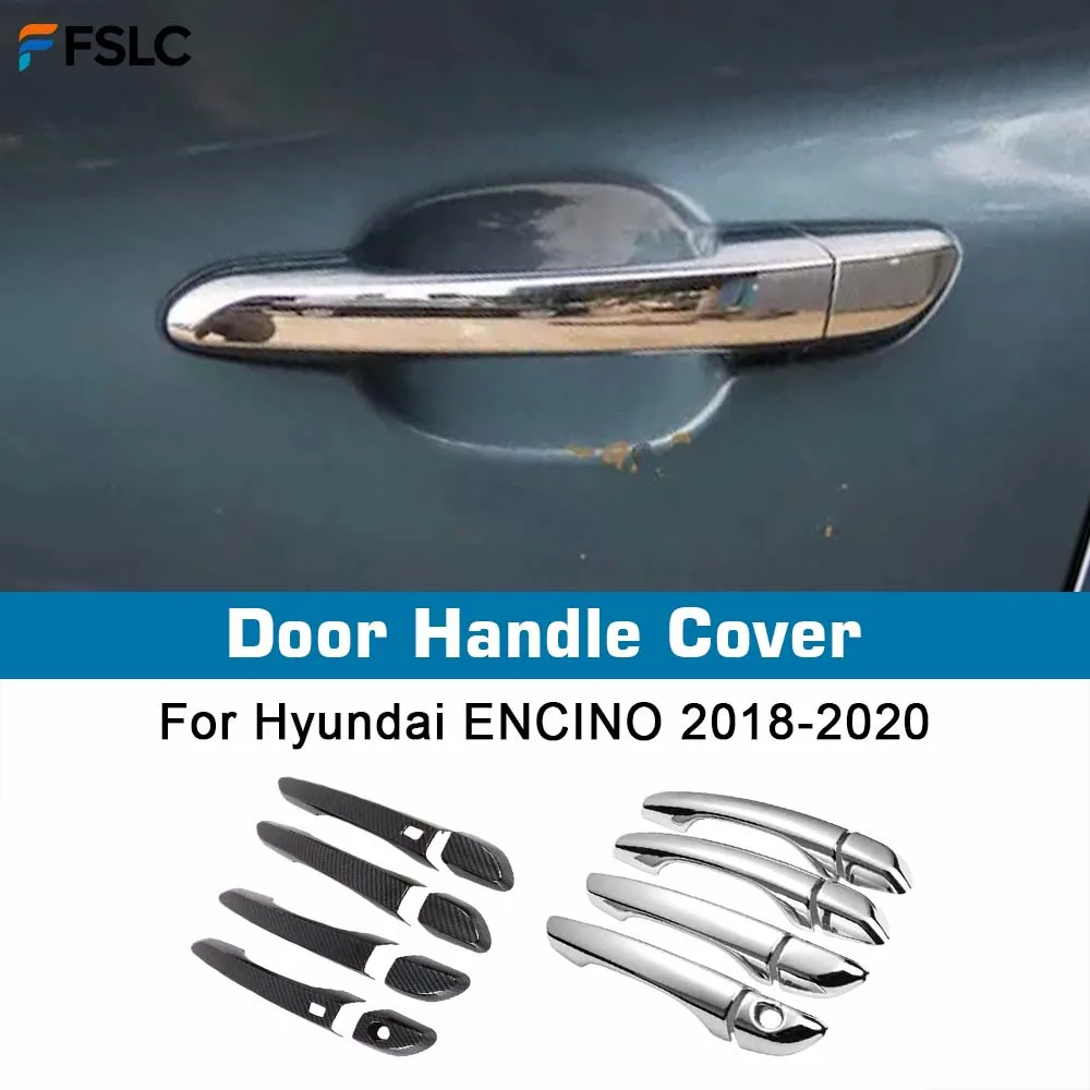 

Украшение автомобиля, дверная ручка, чаша, накладка, наклейка для Hyundai ENCINO 2018 2019 2020, аксессуары для стайлинга, углеродное волокно, хром