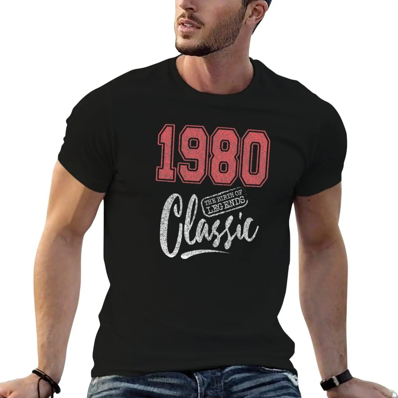 1980 Classic Birthday - The Birth of Legends T-Shirt Fashion Pattern Printed Tee Shirt