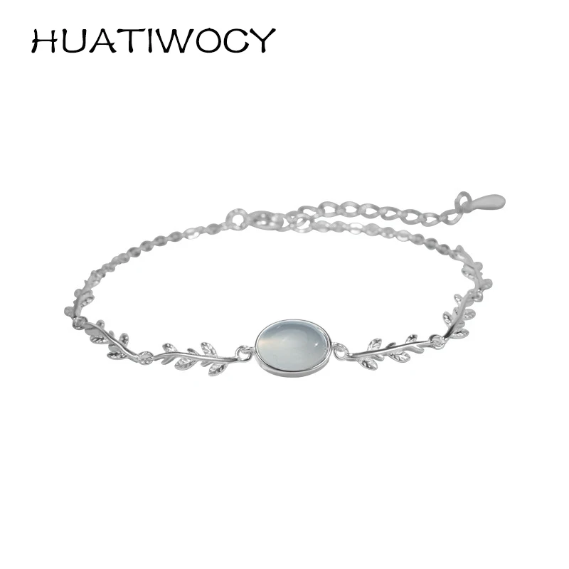 

Retro Bracelet 925 Silver Jewelry with Moonstone Hand Accessories for Women Wedding Party Promise Birthday Bridal Gift Wholesale