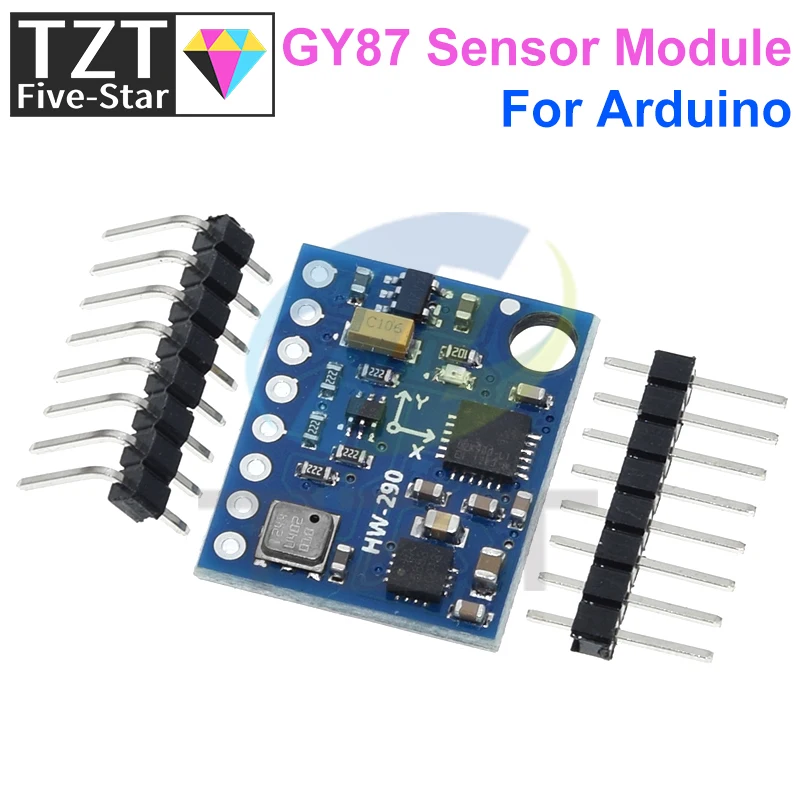 TZT GY-87 10DOF Module MPU6050 HMC5883L BMP180 GY87 Sensor Module GY87 For Arduino