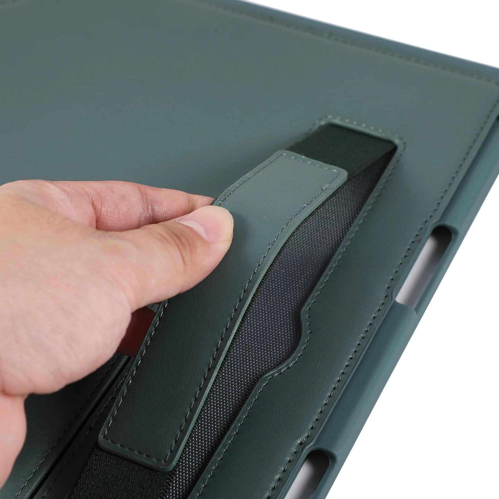 حافظة تابلت لجهاز iPad Air 13 (2025) / (2024) / Pro 12.9 (2022) / (2021) / (2020) غطاء PU + غطاء من مادة TPU مع سوار معصم #5