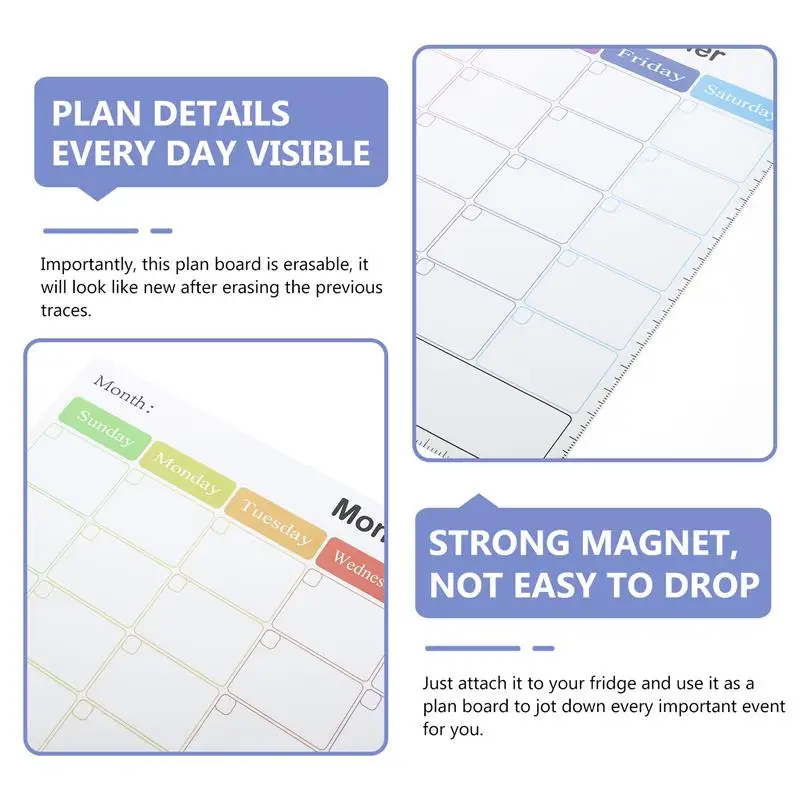 Planner Fridge Magnet Calendar Board Magnetic White Refrigerator Whiteboard Month Planning Message Erasable Calendar Board