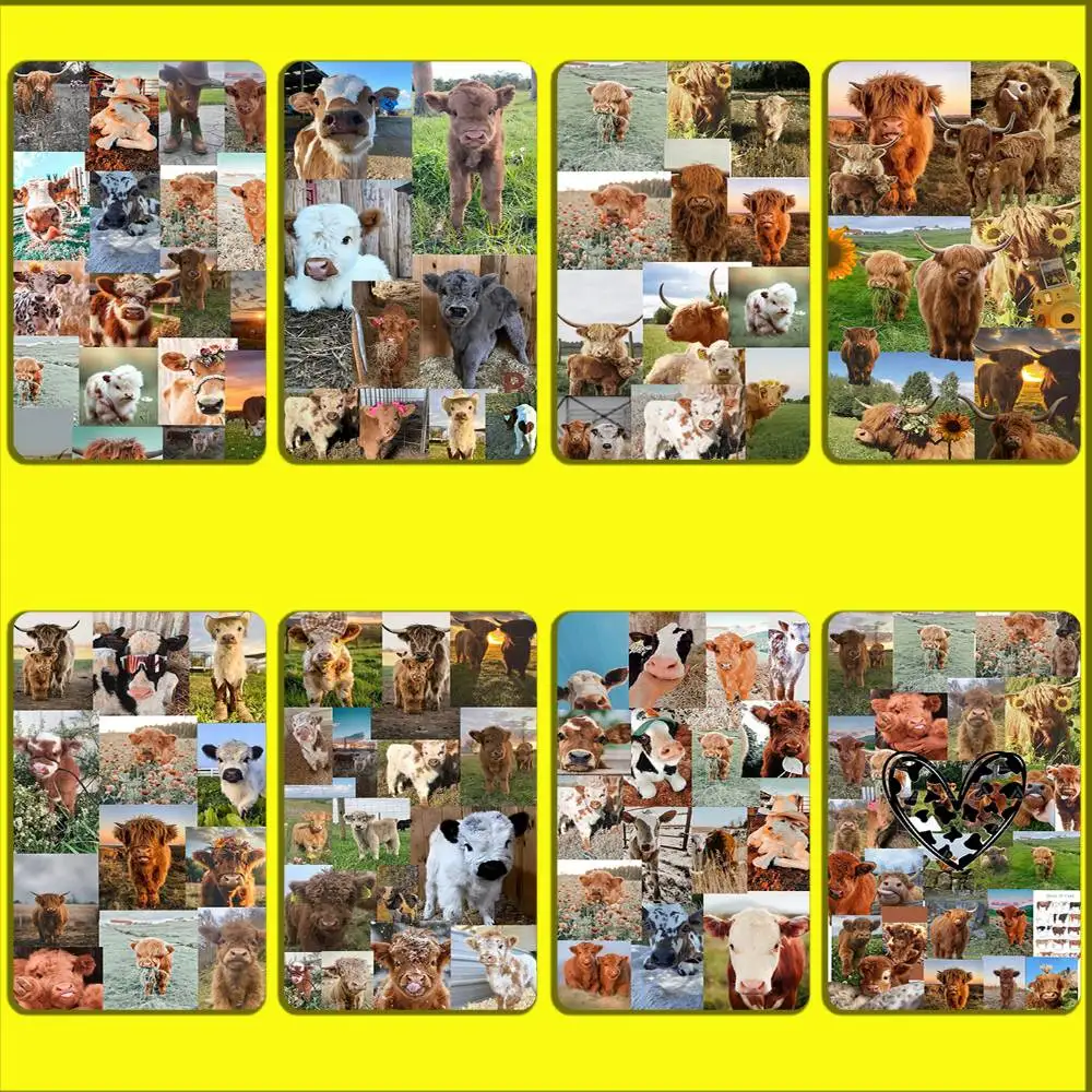 

Lovely Highland Cow Baby Card Stickers For Debit Bank Credit Cards Metro Bus Pass Sticker Decoration Cover Skin