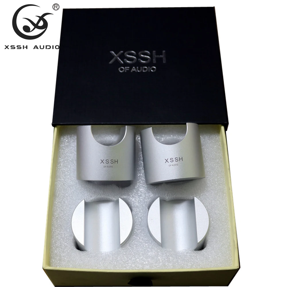 4 قطعة 8 قطعة XSSH HIFI حامل للكابل حامل سبايك دعم الإطار النقي الألومنيوم زائدة وسادة امتصاص الصدمات الطاقة كابل مكبر الصوت قدم