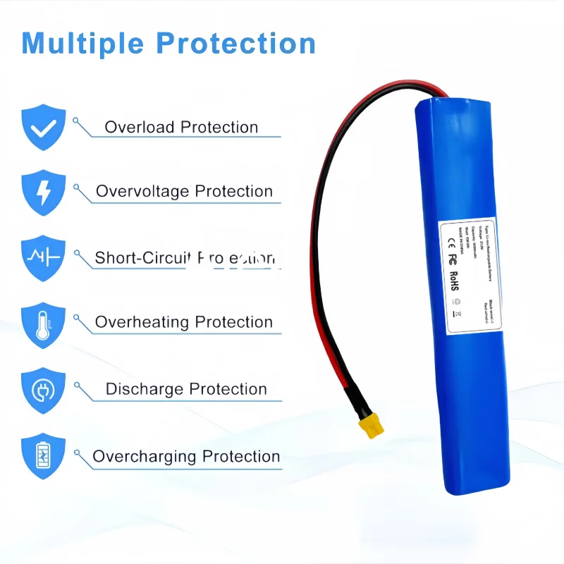 

6S1P 21.6V 6000mAh Lithium Ion Battery Pack for Robotics Lawn Mower High Power Tools Stable Discharge with XT60 Connector