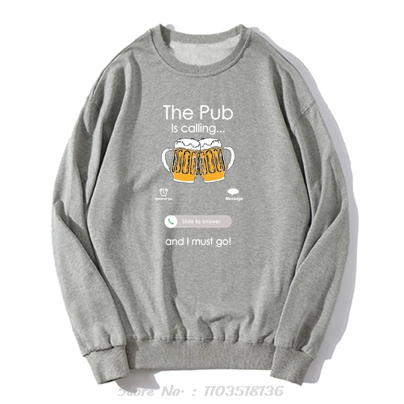 Beer Is Calling And I Must Go Phone Calling Screen Beer Hoodie Beer Day Sweatshirt Funny Custom Clothing Oversized Streetwear