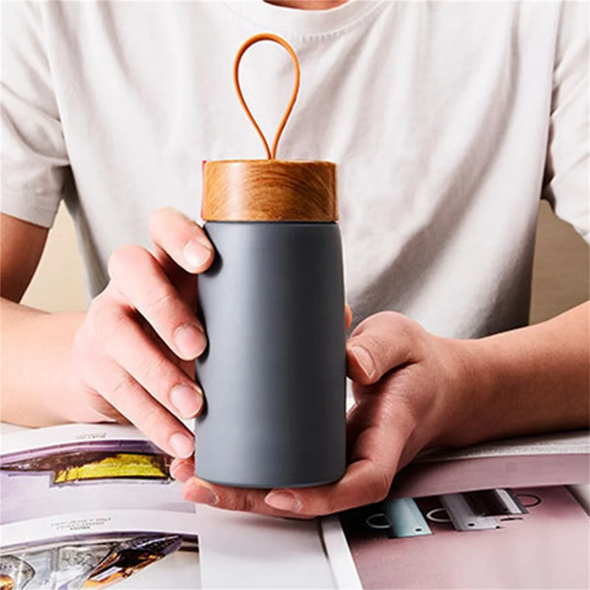 Insulated Coffee Mug 304 Stainless Steel Tumbler Water Vacuum Flask Mini Water Bottle Travel Mug Thermal Cup,C