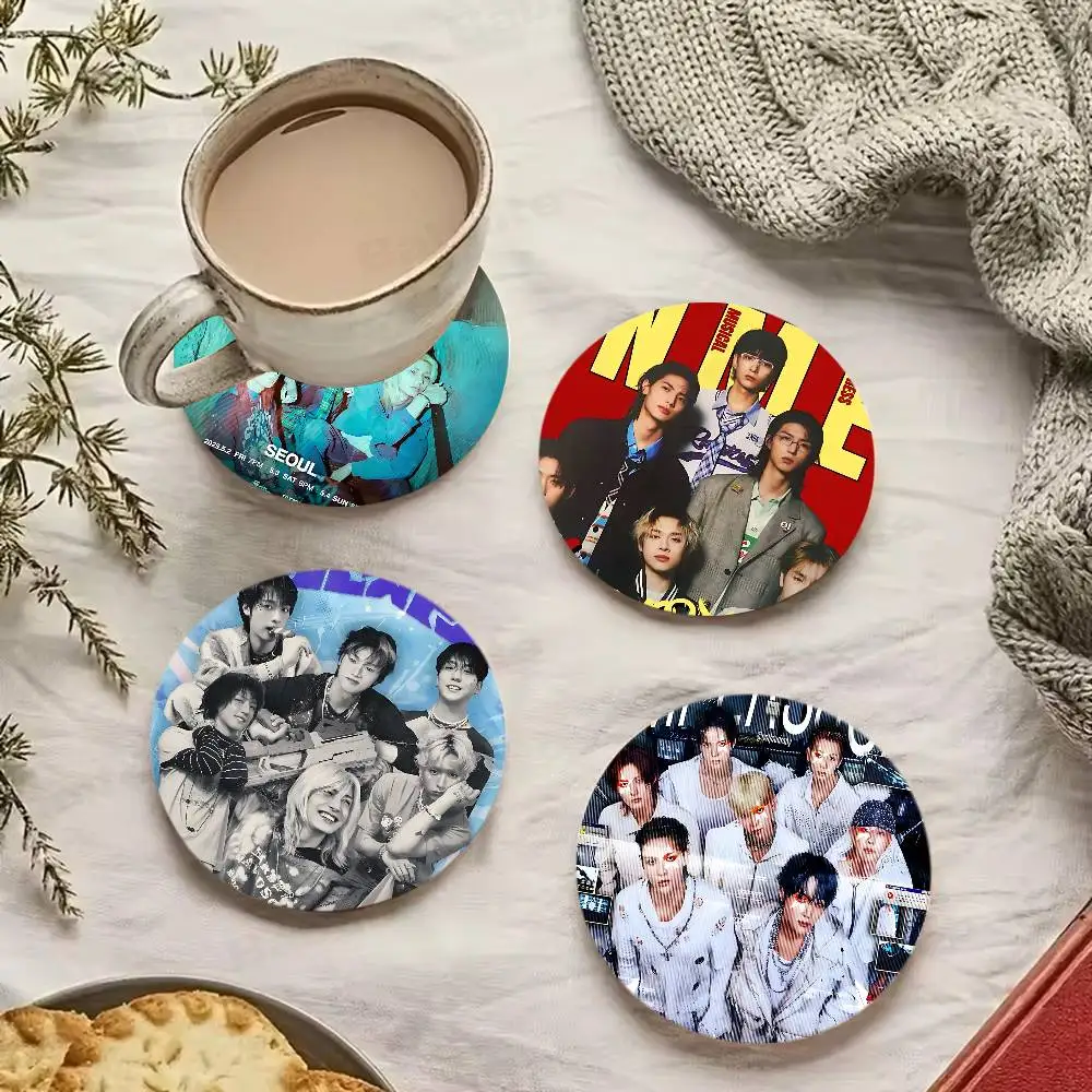 

Korean Boy Band X-Xdinary Kpop H-Heroes Vintage Wooden Designs For Coffee & Tea, Washable Art Pieces For Cozy Home Cafe